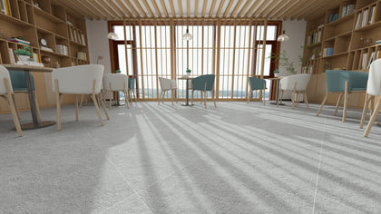 Sandstone Coastal Ash tiles in a room setting