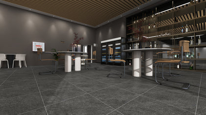 Sandstone Charcoal Cliff tiles in a room setting