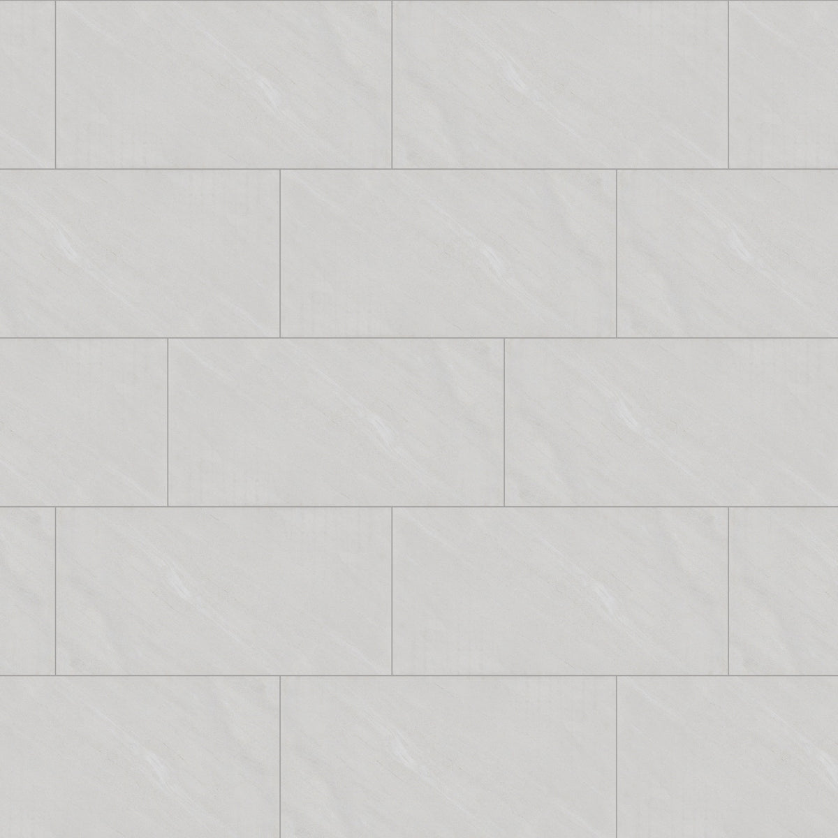 Mist Quartz 300 x 600 mm tiles laid in a one-third offset with 2 mm grout (layout illustration)