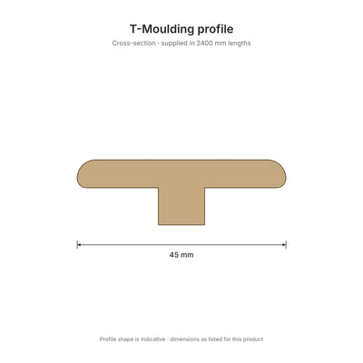 T-moulding profile cross-section, 45 mm wide, 2400 mm lengths