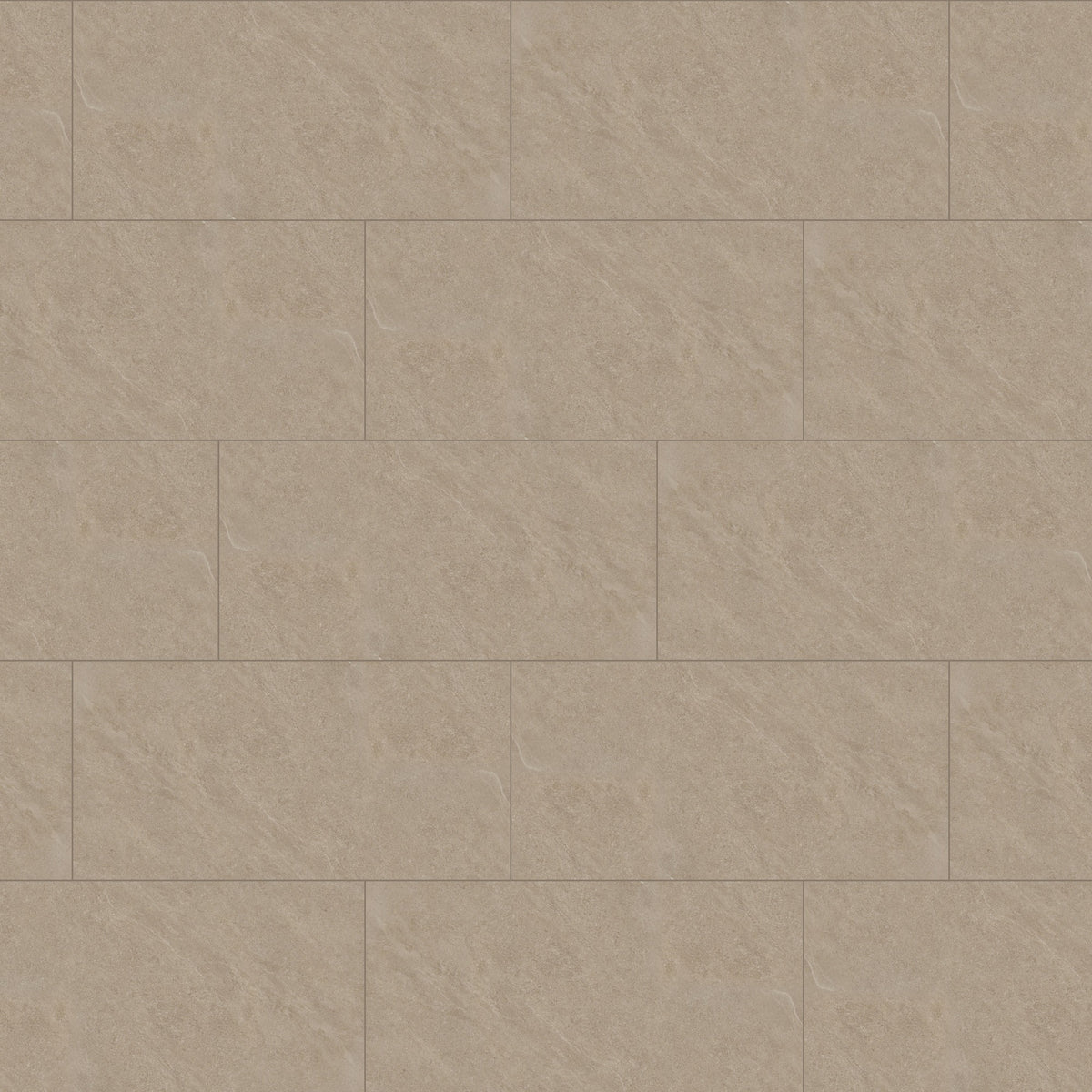 Warm Sandstone 300 x 600 mm tiles laid in a one-third offset with 2 mm grout (layout illustration)