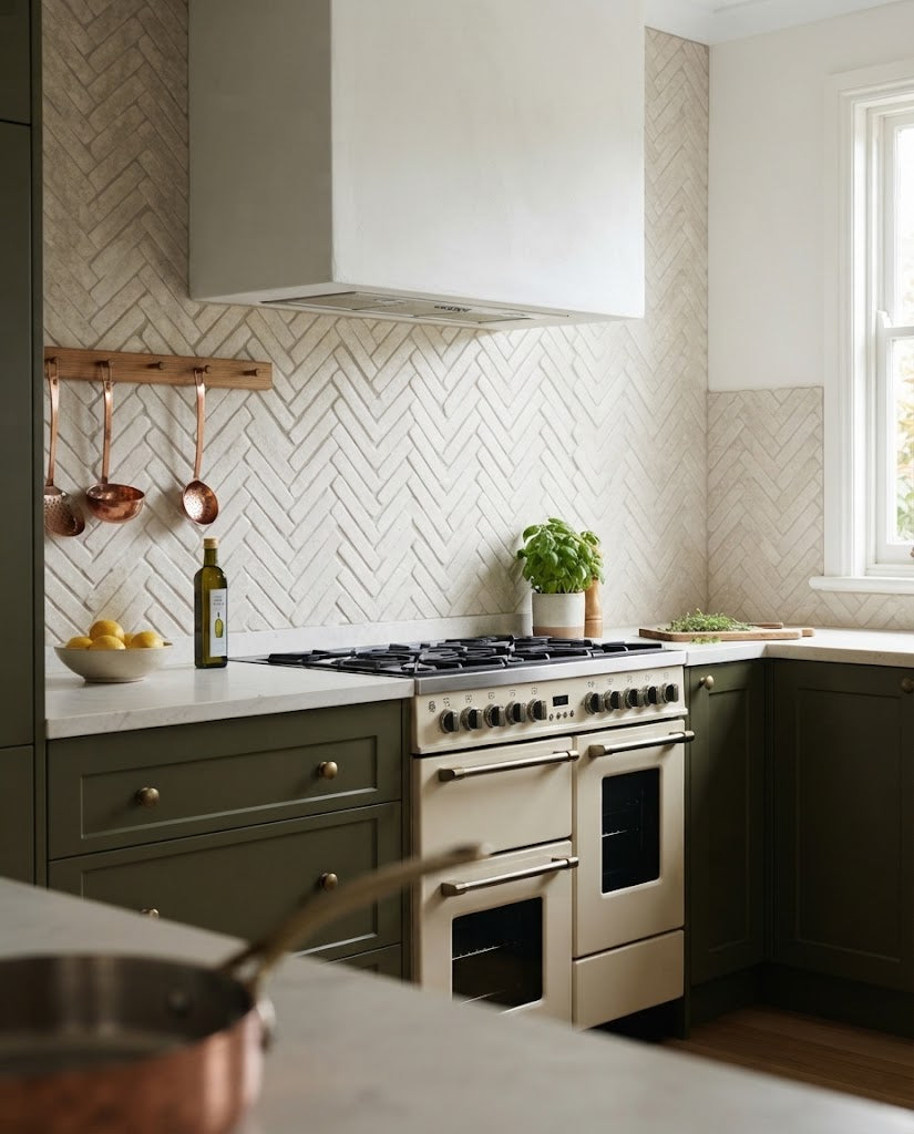 Alabaster tile in a kitchen (illustration)