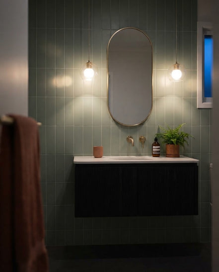 Celadon tile in a bathroom (illustration)