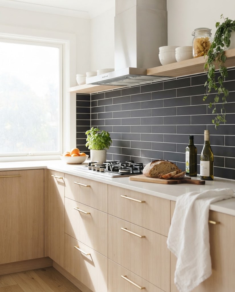 Carbon tile in a kitchen (illustration)