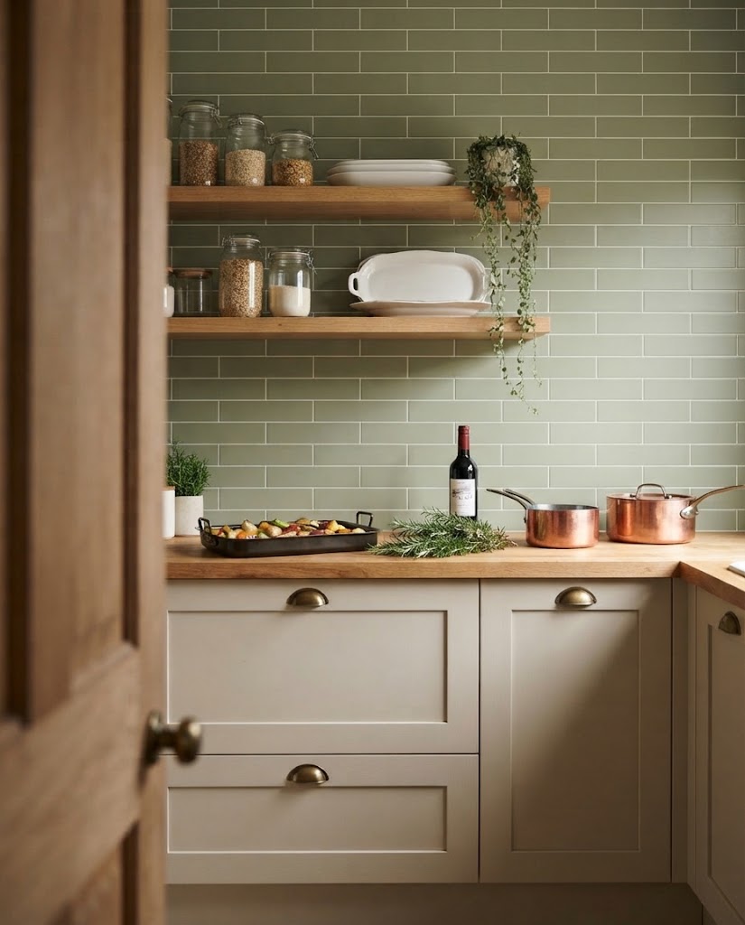 Lichen tile in a kitchen (illustration)