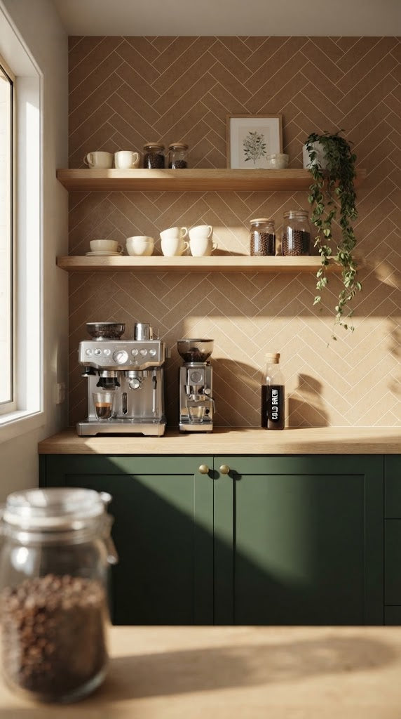 Adobe tile in a coffee nook (illustration)