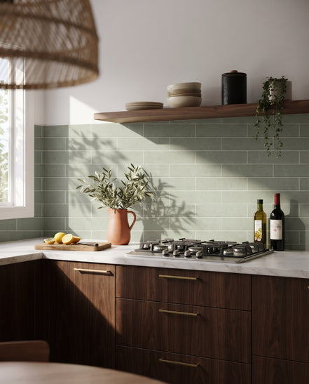Jade tile in a kitchen (illustration)