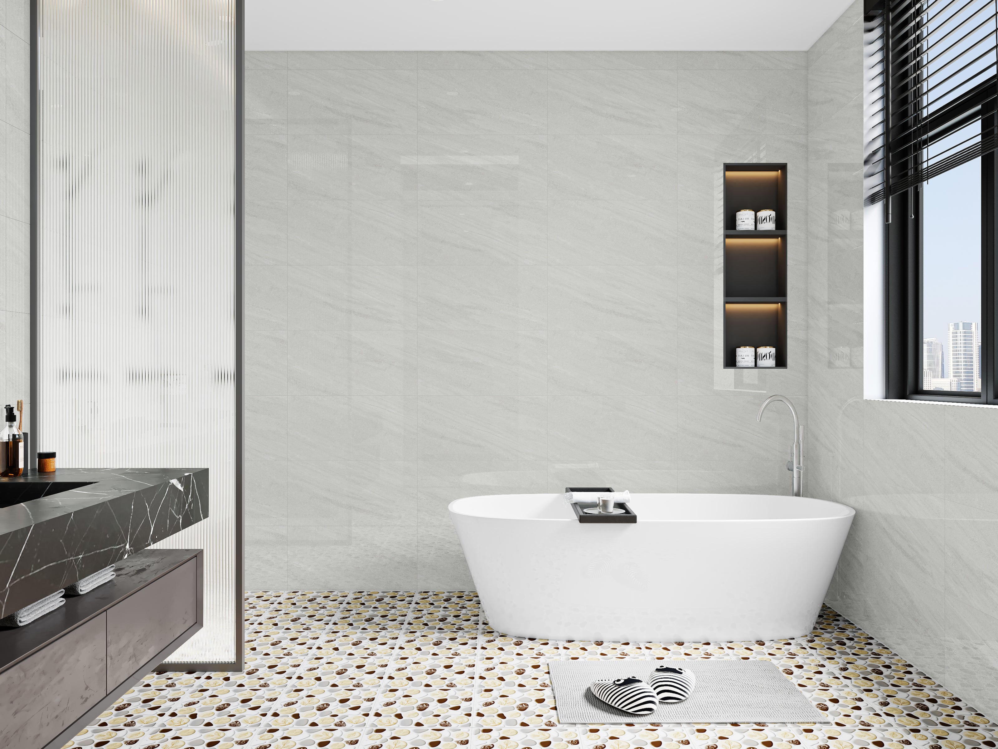Ethereal Stone Series | Gloss Marble-Look Porcelain Tile